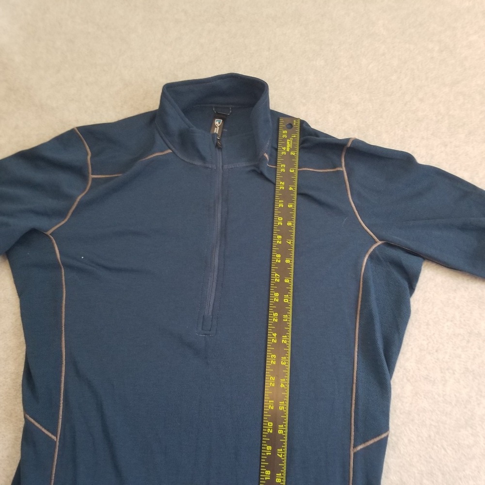 Kuhl Akkomplice Sweater Mens M Blue 1/4 Zip Pullover Fleece Hiking Run Outdoor - Picture 7 of 10